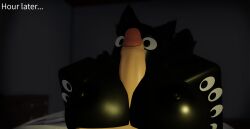 1boy1girl 3d animal anthro anthro_on_human black_nipples breasts circumcised dark_nipples female furry huge_breasts large_breasts large_eyes looking_at_penis multi_eye nightmare_waifu nonalterna on_bed paizuri roblox robloxian schizo_grindset schizo_moment schizophrenia shadow_creature titjob void_creature