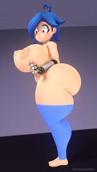 1girls 3d 3d_(artwork) bbw big_ass big_breasts big_butt blue_hair breast_expansion feet female huge_ass huge_breasts leviantan581re naked_stockings nipples nude nude_female purple_eyes smg4 solo source_filmmaker tari_(smg4) thick_thighs