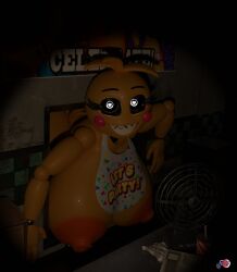 1girls 3d 3d_(artwork) animatronic ass big_ass big_breasts big_butt blush breasts eyebrows eyelashes fat_ass female female_only feversfm five_nights_at_freddy's five_nights_at_freddy's_2 giantess glowing_eyes heart-shaped_pupils huge_breasts joints large_ass large_breasts looking_at_viewer mini_giantess nipple_piercing nipples orange_nipples sharp_teeth solo solo_female solo_focus stuck stuck_in_vent tail toy_chica_(fnaf) toy_chica_(love_taste) vent white_eyes wide_hips