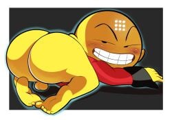 1boy ass ass backsack bald balls big_ass big_butt blush blush blush_lines blushing_at_viewer bottomless cartoon_network fat_ass fat_butt huge_ass huge_butt jerseydevil laying_down looking_at_viewer looking_back looking_back_at_viewer male male_only omi_(xiaolin_showdown) solo thick_ass thick_butt warner_brothers xiaolin_showdown yellow_skin