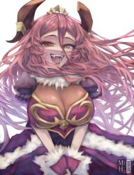 1girls big_breasts breasts cygames dragalia_lost dragon dragon_girl fangs female horns mayu_hojo mym_(dragalia_lost) nintendo tagme