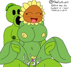 big big_breasts cum_in_pussy female happy_female nude peashooter_(pvz) penis plantie plantie_on_plantie plants_vs_zombies straight sunflower_(pvz) sunflower_x_peashooter_(pvz) tongue_out vaginal_penetration