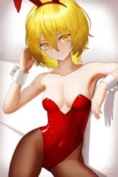 blonde_hair bunny_ears bunnysuit don_quixote_(limbus_company) female limbus_company project_moon revenantart small_breasts wide_hips