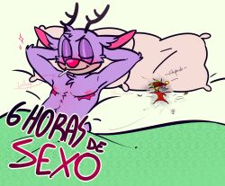 bed deer duo purple_fur sleeping them_nasties toontown_corporate_clash toontown_deer toontown_online toy