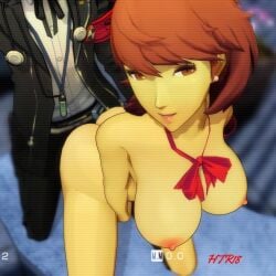 areola areolae ass atlus big_breasts breasts brown_eyes brown_hair camera clothed clothed_male_nude_female clothing erect_nipples grinding grinding_through_clothes headphones htr18 huge_breasts makoto_yuki naked naked_female nipples persona persona_3 sex smile smiling smiling_at_viewer yukari_takeba