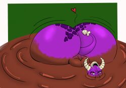 big_ass coleson commission dragon furry huge_ass male_only mud purple_body sinking_stone wide_hips