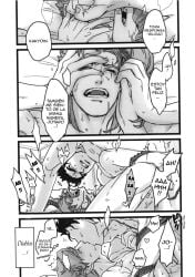 2boys anal dialogue gay jojo's_bizarre_adventure jotaro_kujo kissing male male/male male_only male_penetrated male_penetrating_male muscular_male noriaki_kakyoin nude_male nurunuru_(artist) penetration spanish_text stardust_crusaders yaoi