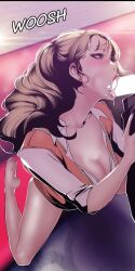 blonde_hair blowjob blue_eyes brave_new_world cleavage drill_hair fellatio jin_seo-rin lee_ho-seung medium_breasts oral yoongonji