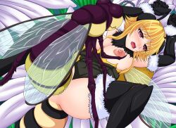 animated bee_girl bee_war blonde_hair censored functionally_nude functionally_nude_female insects insects long_gloves pixelated rape restrained ripped_clothing ripped_clothing thighhigh_boots torn_clothes vaginal_penetration vaginal_sex