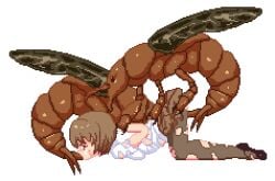 animated bestiality brown_hair face_fucking female_on_feral feral forced_oral insectophilia insects interspecies irrumatio jk_hazard pink_banana_soft rape ripped_clothing ripped_pantyhose spitroast torn_clothing torn_pantyhose transparent_background zoophilia