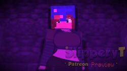 1girls 3d animated big_breasts blue_eyes bouncing_breasts breasts brown_hair flower_in_hair horny_female human_female humanoid jenny_belle_(slipperyt) jenny_odd_adventure mine-imator minecraft outside slipperyt tagme