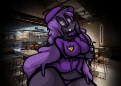 badge big_ass big_breasts breasts five_nights_at_freddy's goo grimace_birthday_shake grimace_shake mcdonald's puffster3 sharp_teeth slime slime_girl thick_thighs wendy_afton wide_hips