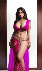 ai_generated big_breasts big_butt legs saree thick_thighs