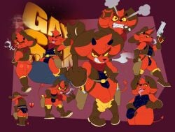 </3 1boy 2_horns angry anthro ass bandana belt black_body black_fur bomb boots bottomless bulge bulge_grab c0baltturqu0ise cigar clenched_teeth clothed clothing cowboy cowboy_hat cross-popping_vein cute_fangs demon everyone_is_so_mean_to_me explosives eyebrows femboy footwear fur gesture girly gloves gremile_'hotshot' gun gun_holster hand_on_hip handgun handwear hat head_tuft headgear headwear heart_tail hi_res holding_clothing holding_gun holding_hat holding_headgear holding_headwear holding_object holding_weapon horn humor imp kerchief kings_of_hell leather leather_boots leather_clothing leather_footwear leather_gloves leather_handwear leather_topwear male meme middle_finger one_eye_closed open_mouth pecs raised_eyebrow ranged_weapon red_body red_fur revolver seductive sharp_teeth short_horn small_horn smoking smoking_cigar solo spade_tail tail teasing teeth thick_thighs topwear tuft weapon wink yellow_sclera