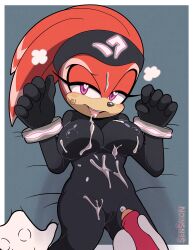 <3_eyes 2023 absurd_res anthro anthro_on_anthro bodily_fluids breasts camel_toe clothing cum cum_on_breasts cum_on_face duo echidna female first_person_view foreskin genital_fluids genitals heart hi_res knuckles_the_echidna looking_at_viewer male male/female male_pov mammal monotreme nipple_outline open_mouth open_smile penis purple_eyes sega senshion shade_the_echidna smile smiling_at_viewer sonic_(series) sonic_chronicles:_the_dark_brotherhood sonic_the_hedgehog_(series) tight_clothing