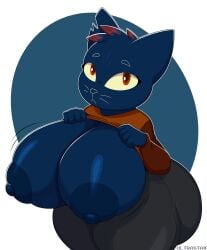 breasts huge_ass huge_breasts large_areolae looking_at_viewer mae_(nitw) mae_borowski mostly_clothed night_in_the_woods ultrastax