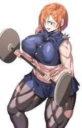 1girls abs big_breasts bob_cut breasts buff buff_female busty clothed eight_pack female female_only fit fit_female gamjasssak huge_breasts jujutsu_kaisen kugisaki_nobara large_breasts lifting lifting_weights light-skinned_female light_skin muscle muscles muscular muscular_arms muscular_female muscular_legs muscular_thighs nipple_bulge ripped_clothing shounen_jump shredded shredded_clothes six_pack sweat sweating tagme thick thick_thighs thighs toned toned_female veiny_arms veiny_muscles wardrobe_malfunction weightlifting weights working_out workout_clothes workout_sex