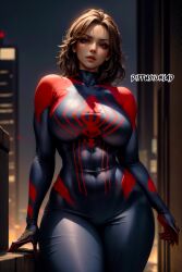 1girls ai_generated curvaceous curvy_body curvy_figure female_focus female_only genderswap_(mtf) huge_breasts latex_suit long_hair marvel marvel_comics miguel_o'hara rule_63 skin_tight spider-man:_across_the_spider-verse spider-man_2099 spider-woman_2099 stable_diffusion voluptuous voluptuous_female