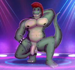 1boy 2022 anthro arm_behind_back artist_name balls ballsack belly bracelet chubby chubby_anthro chubby_male completely_nude completely_nude_male crocodile fang_out fangs_out five_nights_at_freddy's five_nights_at_freddy's:_security_breach flaccid flaccid_cock flaccid_penis foreskin foreskin_folds furyssu glans glasses green_skin hand_behind_back humanoid_genitalia humanoid_penis intact male male_nipples male_only mohawk_(hairstyle) montgomery_gator_(fnaf) navel nude nude_male partially_retracted_foreskin pecs penis posing_for_the_viewer precum precum_drip precum_pool red_hair scrotum smiling solo spiked_bracelet star_glasses sunglasses testicles tongue tongue_out uncut veiny_penis