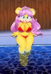 barely_sly beachwear big_breasts mina_mongoose omegasunburst pool sonic_(series) sonic_the_hedgehog_(archie) sonic_the_hedgehog_(comics) sonic_the_hedgehog_(series)