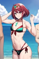 ai_generated androgynous beach bikini blush bulge chest_jewel core_crystal crossdressing femboy feminine_male genderswap_(ftm) girly hair_ornament looking_down male_only nervous_smile otoko_no_ko pyra robofun rule_63 sissy smile stable_diffusion tiara trap twink xenoblade_(series) xenoblade_chronicles_2