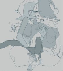 blush feet fingering frye_(splatoon) gripping kissing pointy_ears shiver_(splatoon) splatoon splatoon_(series) splatoon_3 trembling