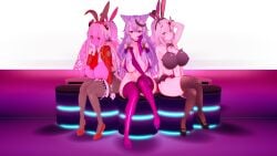 3d 3d_(artwork) alternate_breast_size artist_request bunnysuit cat_ears crossover hololive hololive_gen_2 hololive_japan koikatsu nakiri_ayame naraka_(nijisanji) nijisanji reverse_bunnysuit rindou_mikoto source_request virtual_youtuber vtuber