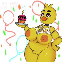 1girls animatronic big_areola big_breasts chica_(fnaf) chicken chicken_girl chubby chubby_female classic_chica_(fnaf) colored fat_woman female_only five_nights_at_freddy's fnaf huge_breasts lewdratus plump_labia robot robot_girl thick_thighs valerednsfw yellow_skin