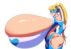 1girls big_breasts capcom female huge_breasts hyper_breasts rainbow_mika street_fighter twintails wrestler wrestling_outfit