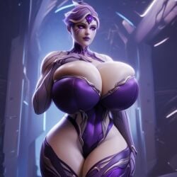 1girl 1woman 3d ai_generated big_ass big_breasts colossal_ass colossal_breasts fusion minerva_(warframe) minerva_hendricks naked_female protoframe purple_eyes purple_hair ravenomega saryn_(warframe) selfie sexy_body sexy_female sexy_pose solo solo_female voluptuous voluptuous_body voluptuous_female warframe warframe_1999 white_hair white_skin white_skinned_female