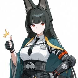 ai_generated hoshimi_miyabi thumbs_up white_background zenless_zone_zero