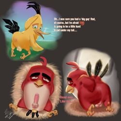 2boys angry_birds chuck_(angry_birds) columbia_pictures dewkei male male_only red_(angry_birds) rovio rovio_animation rovio_entertainment sega sony the_angry_birds_movie