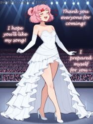 ai_generated aicrotor beautiful comic concert cute doki_doki_literature_club dress legs natsuki_(doki_doki_literature_club) singing wholesome