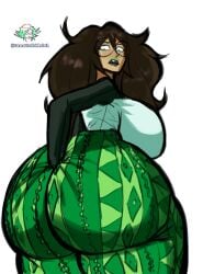 ass ass_bigger_than_body ass_bigger_than_head ass_bigger_than_torso big_ass blank_background digging_into_butt digging_up_in_they_ass female fingering fingering_ass fingering_asshole fingering_self flare_pants forbidden_pants gigantic_ass homestuck jade_harley sansrubildo scratching scratching_ass scratching_butt sketch