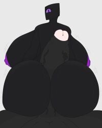 1boy 1girls big_ass big_breasts big_butt black_body black_skin blocky_head breasts enderlady_(hbtheender) original pov pov_male purple_eyes purple_nipples sitting sitting_on_lap sitting_on_person stemingbunbun tagme thick_thighs unknown_male wide_hips