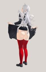 1girls ass edelgard_von_hresvelg female fire_emblem fire_emblem:_three_houses light-skinned_female light_skin maid maid_uniform nintendo pomelomelon white_hair