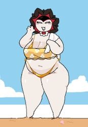 1girls anthro anthrofied big_breasts boob_window breasts chubby chubby_female fleabag fuk044 golden_bikini golden_week pale_skin petals plant_girl plant_humanoid plants_vs_zombies plants_vs_zombies:_garden_warfare popcap_games solo solo_female sunflower_(pvz) thick_thighs thighhighs vampire_sunflower_(pvz) vivi_(fuk044) white_body white_legwear winking_at_viewer