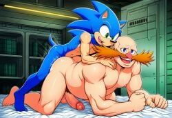 ai_generated anal doggy_style dr._eggman interspecies laboratory male male/male male_only novelai self_upload small_dom_big_sub sonic_(series) sonic_the_hedgehog