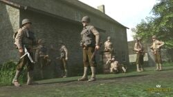 army erection exhibitionism gay gay_male gay_sex group group_sex hard_on male medal_of_honor_airborne military orgy outdoors soldier soldiers tommys_eagle_hq uniform weapon ww2
