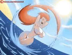 2d bikini busty codykins123 dc dc_comics female female_focus female_only hourglass_figure long_hair pinup pinup_pose red_hair superman_(series) tagme volcana_(dc) wide_hips