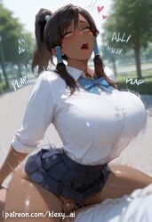 1boy 1girls ai_generated ass ass_focus ass_grab avatar_legends big_ass big_breasts black_hair blush breast_grab breasts brown_eyes clothes clothing cute cute_face dark-skinned_female dark_skin female female_focus female_on_top korra large_ass large_breasts long_hair looking_at_viewer nipples open_mouth penis penis_in_pussy pink_nipples pussy sexy sexy_body sexy_female the_legend_of_korra younger_female