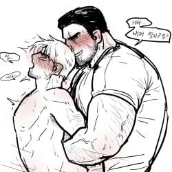 2boys anal anal_sex ass bara boner clothing daddy daddy_kink dilf dominant dominant_male domination erection facial_hair from_behind_position gay gay_anal gay_domination gay_sex genital_fluids hands_behind_back jongari222 male male/male male_only male_penetrated male_penetrating_male masculine_male muscular muscular_male orgasm penetration penis scar scar_on_face sex size_difference standing standing_sex sweat sweating tight_clothing yaoi