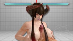1boy 1girl 3d 3d_(artwork) bandai_namco breasts breasts_squeezed_together eliza_(tekken) female horns large_breasts large_penis looking_down male naked nipples nude nude_female paizuri penis pov pov_paizuri sex tekken tekken_7 titfuck titjob vampire xnalara