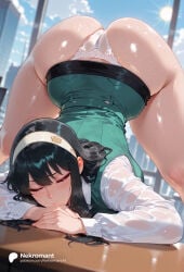 1girl 1girls absurd_res absurdres ai_generated arm_rest ass big_ass big_breasts black_hair blue_sky blush breasts closed_eyes clothes_lift cloud day female female_focus green_vest hairband hi_res high_quality high_resolution highres huge_ass indoors jack-o'_challenge lace-trimmed_panties large_ass large_breasts lips long_hair long_sleeves nekromant panties red_eyes see-through shirt sidelocks skirt skirt_lift sky solo solo_focus spread_legs spy_x_family straight sun sweat thick_thighs thighs thong thorn_princess top-down_bottom-up underwear vest wet wet_clothes white_hairband white_panties white_shirt wide_hips yor_briar yor_forger
