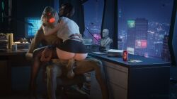 1girls 3d butt chair_position clothed_sex clothes cum_in_pussy dark_hair detailed_background half-life_(series) half-life_2 heels interspecies office office_sex penis schwarz_kruppzo stockings vaginal_penetration vortigaunt vortigaunt_(half-life_series)