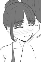1girls 2boys animated cum cum_in_pussy dark-skinned_male interracial large_breasts line_art monochrome netorare pregnancy_test sex sound tagme video
