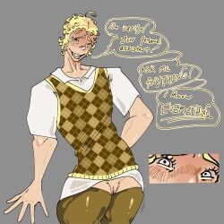blushing cuntboy cuntboy/male cute humanized minecraft verity white_eyes
