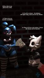 3d 3d_(artwork) 3d_render alley boykisser five_nights_at_freddy's_2 furry furry_male money night panties prisma3d prostitute prostitution sfw toy_bonnie_(fnaf)