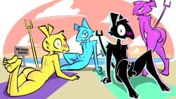 4boys ass balls beach birbpan cay_(toxoglossa) male nude penis someone_else's_oc tagme