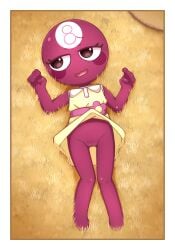 8-ball accurate_art_style cute dandy's_world dress dress_lift easter field gio_(artist) hat inanimate_animate laying_down mascot_horror nervous_smile portrait pussy roblox shy toodles_(dandy's_world) toons_(dandys_world) video_games young